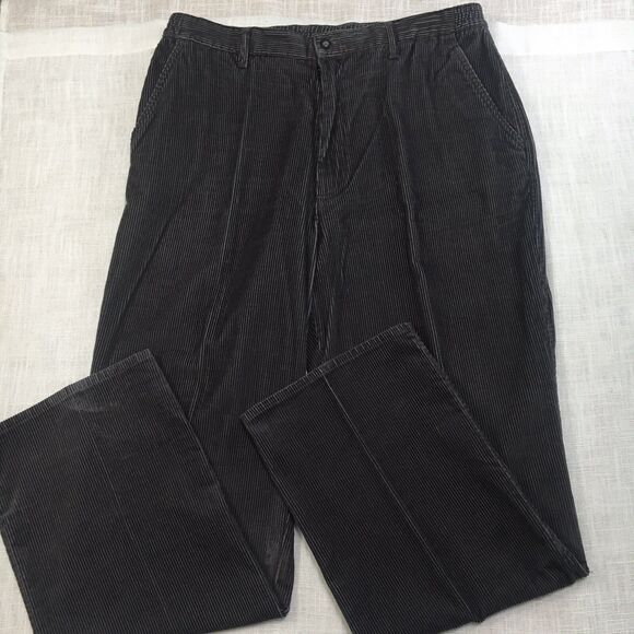 VTG Towncraft Corduroy Pants Men 38x32 Gray Stretch Straight Cotton Classic 90s - Picture 2 of 14